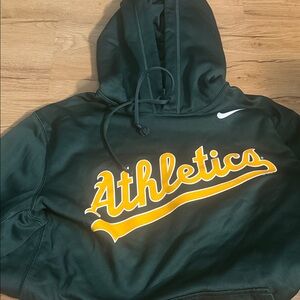 Nike Dark Green Hoodie with Yellow Athletics Logo